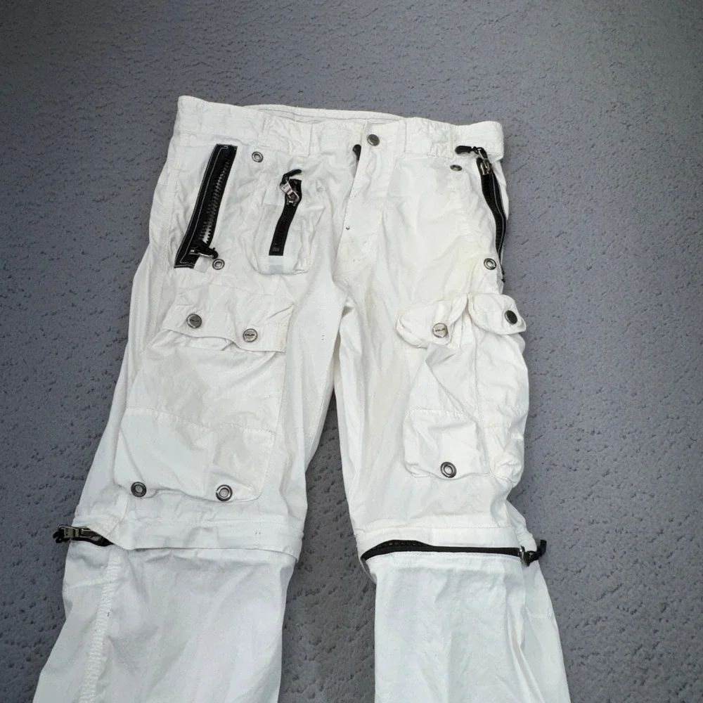 RLX Ralph Lauren Parachute Pants Womens 31R White‎ Convertible Cargo Y2K